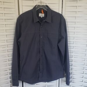 Passenger Long-Sleeve Button-Up Shirt in Charcoal Size M